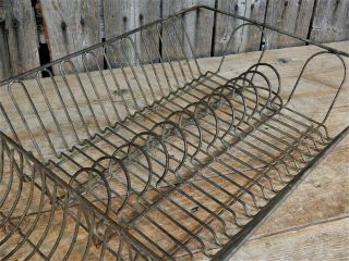 Antique Primitive Wire Kitchen Sink Dish Drainer Drying Rack 3