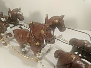 Vintage Cast Iron Budweiser Clydesdale Wagon.  Beer Wagon 4