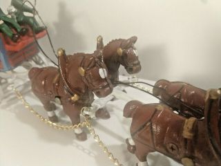 Vintage Cast Iron Budweiser Clydesdale Wagon.  Beer Wagon 5