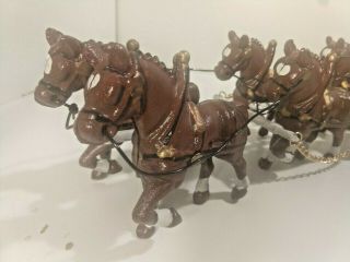 Vintage Cast Iron Budweiser Clydesdale Wagon.  Beer Wagon 8