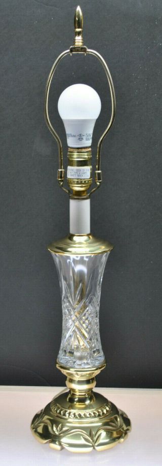 Rare - Vintage Brass & Cut Crystal " Stiffel " Mid Century Lamp Hollywood Regency