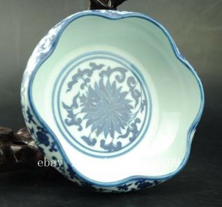 Old China White and blue Porcelain Hand - painted flower writing - brush washer b02 2