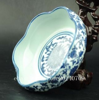 Old China White and blue Porcelain Hand - painted flower writing - brush washer b02 3