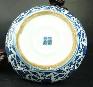 Old China White and blue Porcelain Hand - painted flower writing - brush washer b02 4