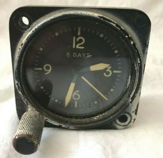Vintage Wakmann Aircraft Clock Swiss 8 Day Clock