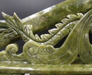 100 Natural Jasper Jade Handmade Carved Statue Dragon & Sword Deco Art 3