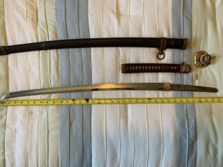 Japanese WWll Army officer`s sword in mountings hand forged 10