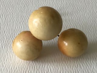 Antique Italy Italian Hand Carved Marble Alabaster Stone Fruit Yellow Cherries 2 3