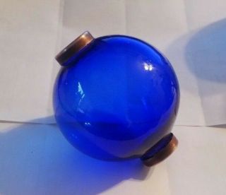 4.  5  BLUE GLASS BALL for weathervane OR LIGHTENING RODS fits 3/4  rod 2