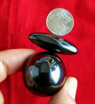 Leklai Hematite Magnetic Amulet Relieve Illness Prevent Black Magic Thai Yant A