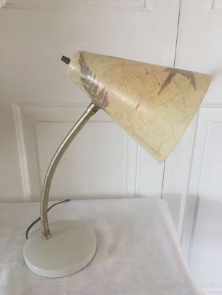 Mid Century Gooseneck Fiberglass Shade Lamp