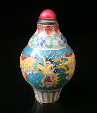 Collectibles 100 Handmade Painting Brass Cloisonne Enamel Snuff Bottles 019