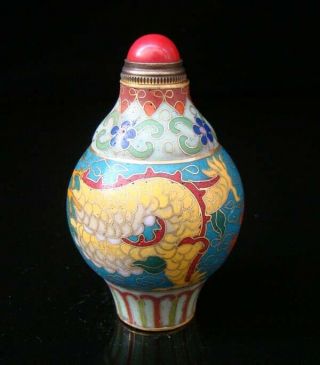Collectibles 100 Handmade Painting Brass Cloisonne Enamel Snuff Bottles 019 3