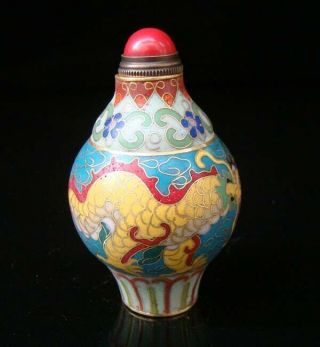 Collectibles 100 Handmade Painting Brass Cloisonne Enamel Snuff Bottles 019 5