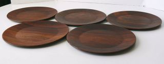 Vintage Danish modern ROSEWOOD PLATES under plates NADE IN DENMARK mid - century 4