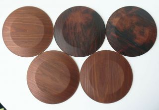 Vintage Danish modern ROSEWOOD PLATES under plates NADE IN DENMARK mid - century 5