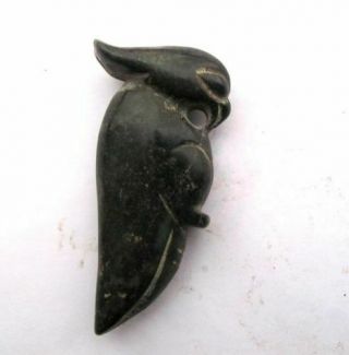 3.  2 " Hongshan Culture Hand - Carved Parrot Carving Meteorite Pendant