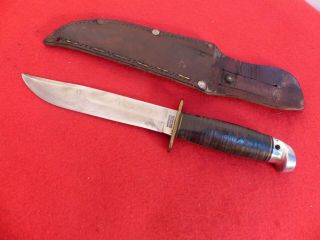 Western Boulder Colo 10.  25 " Vietnam Era Fixed Blood Groove Blade Knife & Sheath