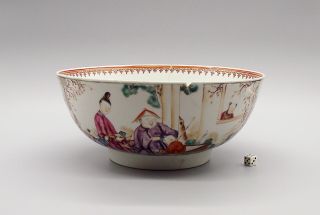Very Fine 18thc Chinese Famille Rose Porcelain Punch Bowl Qianlong Period C1780