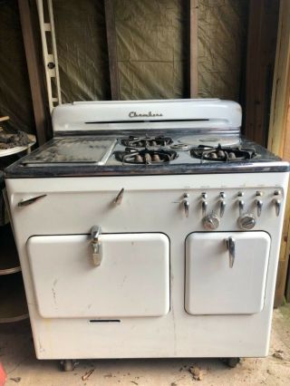 Vintage Chambers 90c Beige Gas Stove All Parts