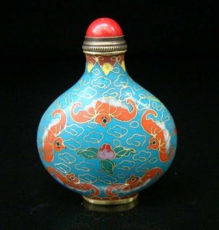Collectibles 100 Handmade Painting Brass Cloisonne Enamel Snuff Bottles 088
