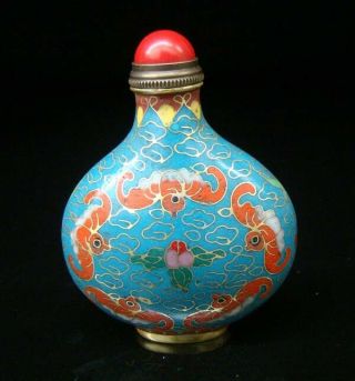 Collectibles 100 Handmade Painting Brass Cloisonne Enamel Snuff Bottles 088 3