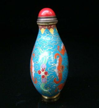 Collectibles 100 Handmade Painting Brass Cloisonne Enamel Snuff Bottles 088 5