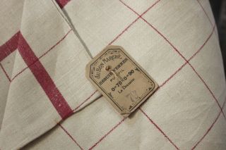 Vintage Hand Towel Kitchen Cloth Tea Twill Weave C1920 Red Stripe Large 27x34