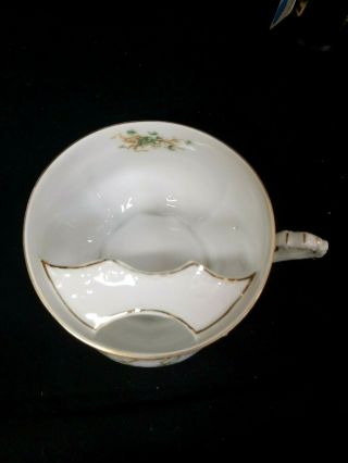 Antique Eglantine Mustache Saver Tea Cup And Saucer Set 3