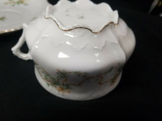 Antique Eglantine Mustache Saver Tea Cup And Saucer Set 5