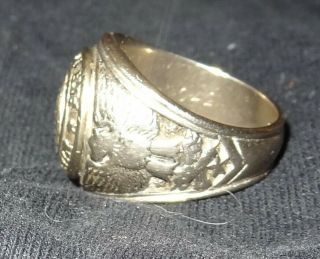 WWII NINTH U.  S.  ARMY AIR FORCE; Solid 10k Gold; Engraved; Pilot Ring 3