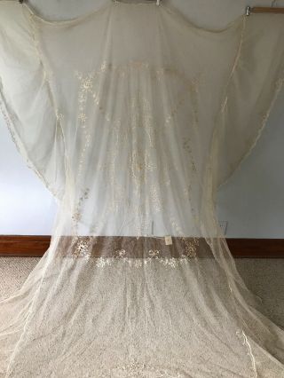 Antique Vintage Tambour Lace Bedspread