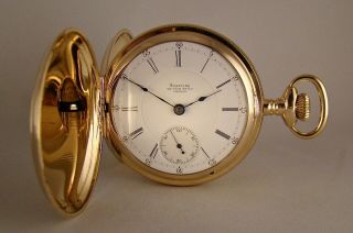 111 Years Old Waltham 10k Gold Filled Hunter Case 18s Great Looking Pocket Watch