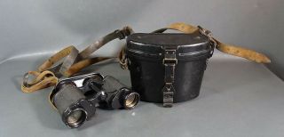 Wwii German Army Officer Dienstglas 6x30 H/6400 Binoculars Optics &bakelite Case