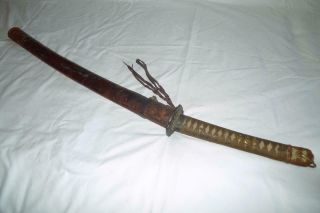 Japanese Ww2 Gunto Sword Wakizashi Samurai Katana Old Signed Blade.