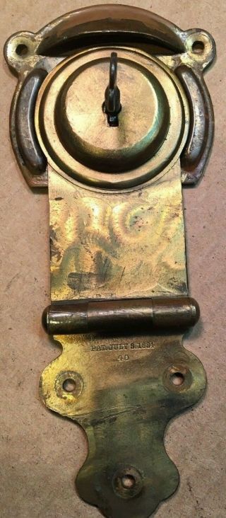 1 Antique Vintage Brass Trunk Lock With Key