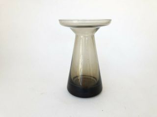 Vintage Mid Century Danish Modern Dansk Designs Smoky Glass Vase Candle Holder