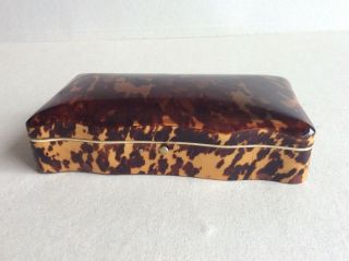 Antique Faux Tortoiseshell Spoon Box Caddy 19th Century Dutch Casket