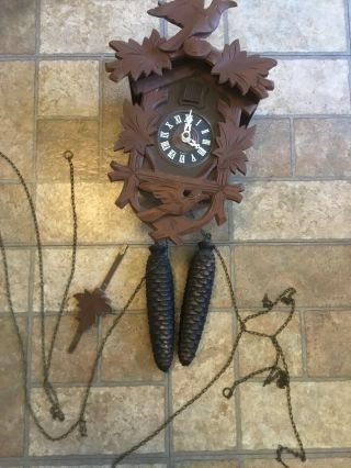Antique Vintage Black Forest German Day Cuckoo Clock Wood