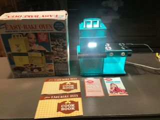 Vintage 1960s Kenner Easy Bake Oven Turquoise 3 Pans