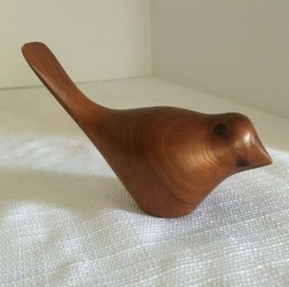 Mid Century Modern Carved Wood Bird By Alan Middleton Canada Signed