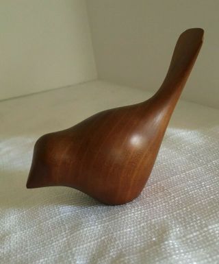 Mid Century Modern Carved Wood Bird by Alan Middleton Canada Signed 4