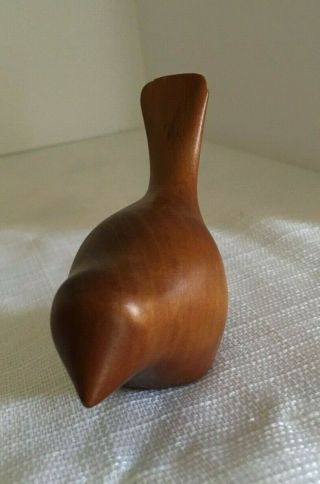 Mid Century Modern Carved Wood Bird by Alan Middleton Canada Signed 5