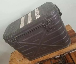 Vintage 1984 Us Military Insulated Metal Food Container With 3 Inserts & Lids