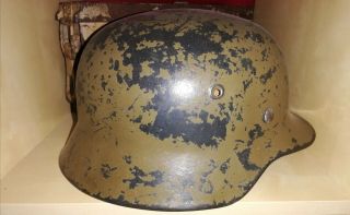 Hold German Camo Helmet Luftwaffe Sd Ww2