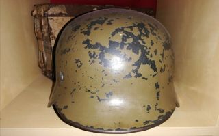 Hold German camo helmet luftwaffe sd WW2 2