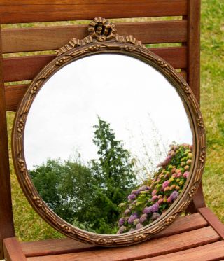 Vintage Convex Gold Frame Mirror Ornate Frame Round Mirror