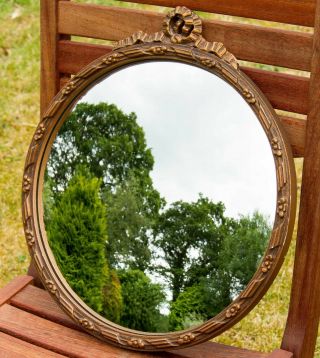 Vintage Convex Gold Frame Mirror ornate frame round mirror 3