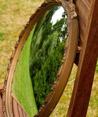 Vintage Convex Gold Frame Mirror ornate frame round mirror 6