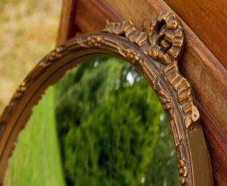 Vintage Convex Gold Frame Mirror ornate frame round mirror 7